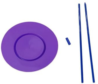 Zxpjkyu Giocattolo Giocoliere con Piatti E Bacchetta Flessibile in PP Che Promuove Le capacità Motorie E Il Divertimento Partecipativo, Ideale per Mostre E An, Viola