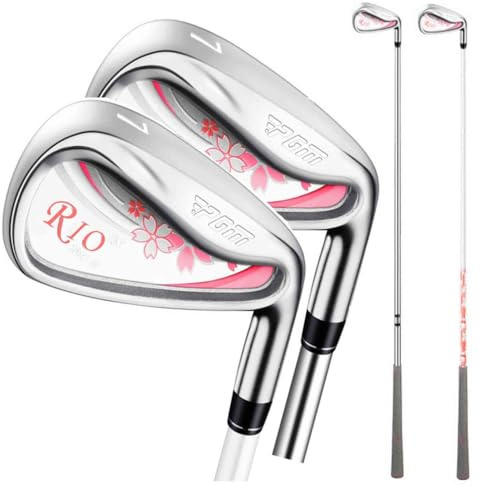 Högerhänt Kvinnors Golf Strykjärn Set #6-9 P-S Kil, Dam Flex Shaft Steel Graphite Option, 30-54 Grader Loft med boll och tee för kvinnliga spelare söker kontroll och avstånd