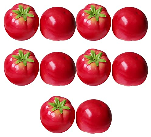 Lorigun Artificial Tomatoes Simulation Fake Vegetable Photo Props Home Decoration X 10Pcs