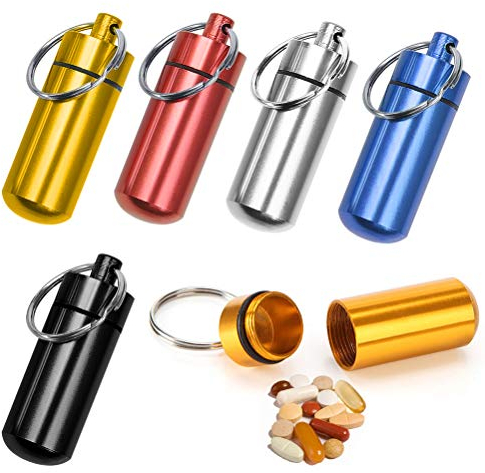 BUYGOO 6PCS Portapillole impermeabile in alluminio per antidolorifici, compresse antifreddo, statine, vitamine