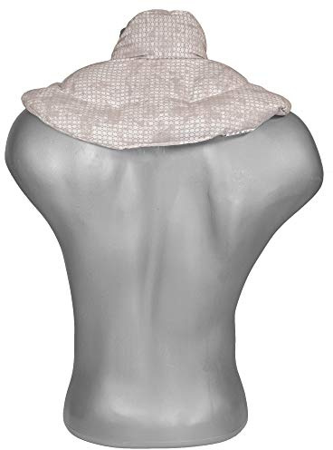 Coussin de nuque avec col montant - Coussin aux graines de colza - Bouillotte micro-ondes - Coussin épaules et cou - Design: shabby chic gris-beige