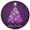 Tischsets für Weihnachten, violett, glänzend, Tannenbaum, rund, 4 Stück