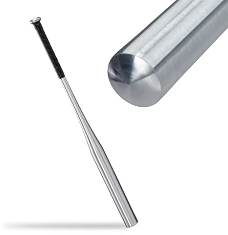 Relaxdays 2X Mazza da Baseball in Alluminio, Bastone Leggero da Softball, Manico Antiscivolo, 34 Pollici, 86 cm, Argentato