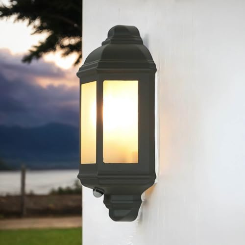 Licht-Erlebnisse Wandleuchte Außen Aluguss Glas Anthrazit IP44 Garten/Terrasse 360 E27 max. 60 Watt Rustikal Livorno Hof Außenlampe Wandlampe Außen rustikal antik