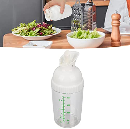 Bouteille Mélangeur de Vinaigrette, 200 Ml Shaker de Vinaigrette Récipient de Vinaigrette sans BPA pour éviter les Fuites Pot de Vinaigrette avec Couvercle pour Récipients de (Blanc)