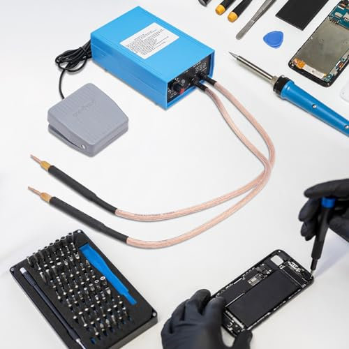 Poste à souder automatique 5000 W - Kit de soudage par points pour soudage par points de nickel/acier/aluminium, batteries de téléphone portable et batteries 18650/26650/32650