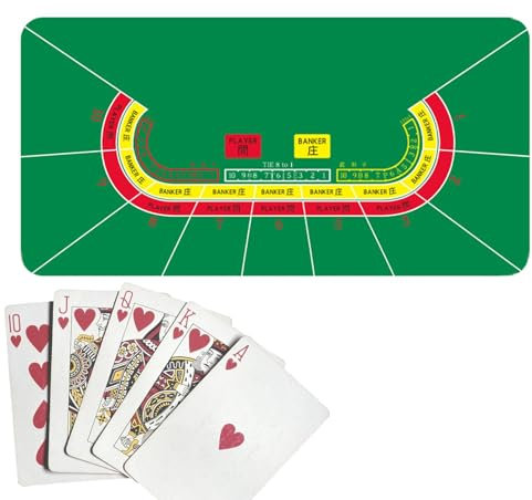 Rurunklee Poker-Tischdecke, Spieltisch-Abdeckung, 120 x 60 cm, rutschfeste Karten-Tischdecken für Pokerabend, Spendensammlungen,