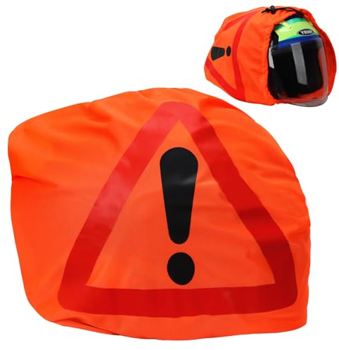 BEIMEIII Warndreieck Motorrad Helm Erste Hilfe Pannendreieck Motorrad Warndreieck Helmüberzug 46 * 43cm Motorradhelm Helmbeutel für Unfallsicherung Unfallstelle Gefahrenstellen Kennzeichnung (Orange)