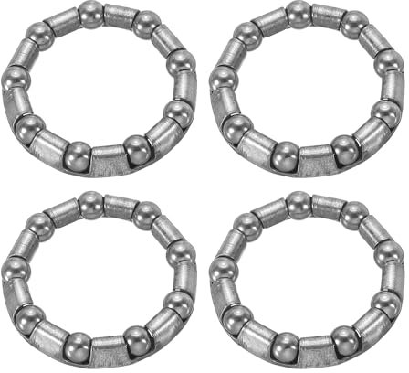 PATIKIL Rodamiento de Biela de Bicicleta 3/16 Pulgadas x 9 Bolas, 4 Unidades de Rodamientos de Bicicleta de Acero Inoxidable para Repuesto de Piezas de Bicicleta, Color Plata