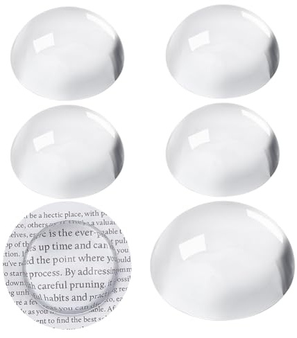 PH PandaHall 5pcs Paperweight Magnifying Dome, 1.6in Glass Dome for Reading