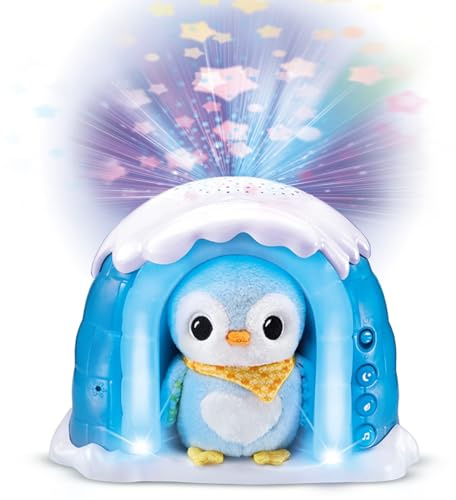 VTech-Baby Iglú Proyector Peluchito Pingüino, Juguete bebés recién Nacidos, Proyector Musical con Luces y Cielo Estrellado, Peluche Interactivo, Nanas y Sonidos Naturaleza, Versión ESP