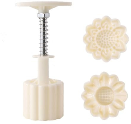 Simpatico girasoli Forma Luna Cake Mold MidAutumn Festival Mooncake Maker Cookie Stamps Hand Pressure Mooncake Strumento di cottura