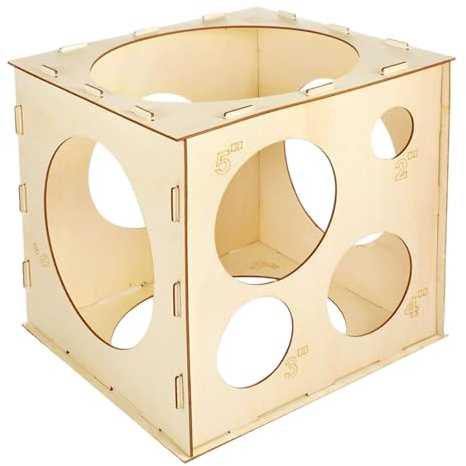 Fenteer Caja Medidora de Globos, Cubo, Cumpleaños, Arco de 12, Ligero, Fácil de Instalar, 9 Agujeros