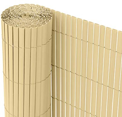 Ribelli® PVC Sichtschutzmatte Sichtschutzzaun Sichtschutz Zaun Balkon Windschutz (160 x 300 cm, Bambus)