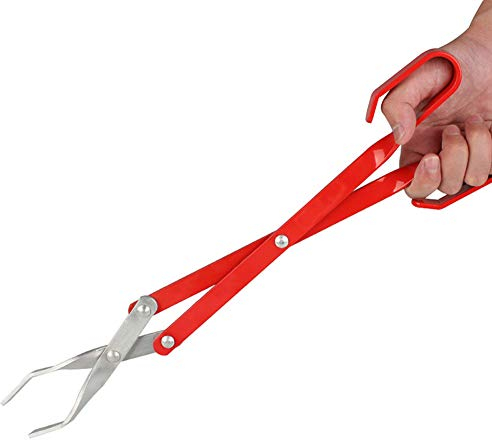 NANAD Long Handled BBQ/Braai Tongs Kitchen Scissors Tongs Camping BBQ Clip Outdoor Portable Aluminum(Red)