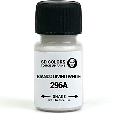 SD COLORS - Vernice per ritocchi, 15 ml, per riparare graffi e scheggiature, con pennellino, colore: bianco divino 296A 296/A 296 (solo vernice)