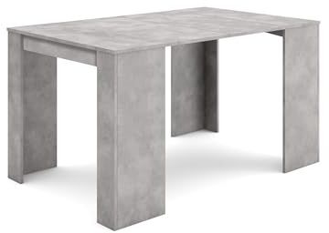 Skraut Home – Ausziehbarer Konsolentisch bis 140 cm – Maße geschlossen: 78 x 90 x 50 cm – Widerstandsfähiges Material – Zement – ​​Ideal für Ihr Esszimmer, Wohnzimmer oder Ihren Schreibtisch