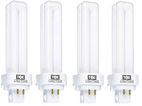TBE LIGHTING 13w G24Q-1 4-Pin CFL Lamp - Pack of 4 Units - Cool White 4000K, 900 Lumen/Double Turn CFL Compact Fluorescent Light