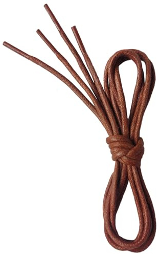 VSUDO 160 cm Waxed Round Red Brown Shoe Laces, Red Brown Shoelaces, 1 Pair