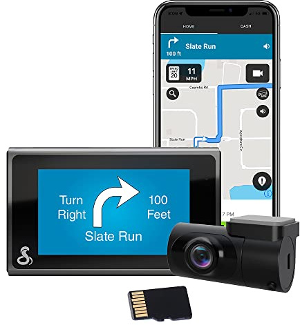 Cobra Smart bilkamera bilkamera bakkamera SC400D UHD 4K-videoupplösning, 32 GB microSD-kort, 3 vyer, GPS & WiFi, Alexa integrerad, SOS-larm och olycksrapporter, App Drive Smarter