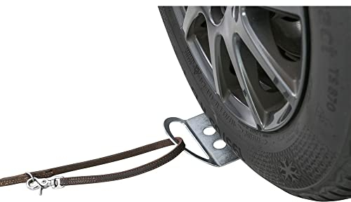 TRIXIE Rostfreie Anleinmöglichkeit Am Auto Für Hunde Auffahrplatte Zum Anleinen, 12 × 26 cm -13099