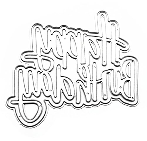 SHUBEIEUMI Happy Birthday Cutting Dies, Carbon Steel, for DIY Scrapbooking, DIY Crafts, Paper Card Decoration