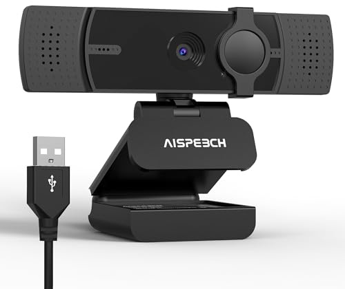 AISPEECH UVC 20 4K webbkamera med 2 brusreduceringsmikrofon, autofokus, automatisk ljuskorrigering, 65° FOV, Plug-Play webbkamera med integritetsskydd för