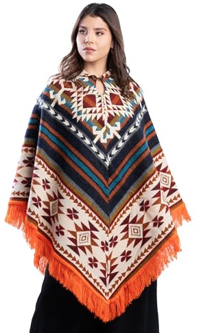 QISU alpacka ullponcho, handgjord i Ecuador, tjock, varm och alpacka ullponcho, lätt och mjuk, Inca Essence, One Size
