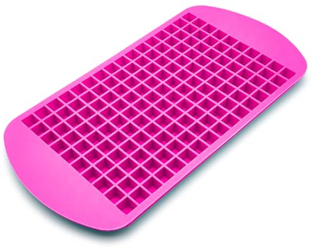 Stampo in Silicone 160 Mini Cubetti Ghiaccio 1 cm - Flessibile, Lavabile, Sicuro - Adatto per Caramelle, Gelatine, Praline di Cioccolato, Cucina, Bar, Feste (FUCSIA)