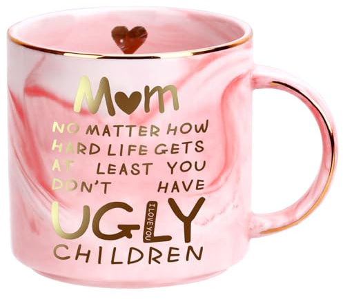 Mothers Day Gifts for Mom from Daughter Son - 12oz Funny Coffee Mug for Mom Wife from Husband Unique Marble Coffee Cup with Gold Print Christmas Birthday Mother's Day Present for Mama Stepmother Women