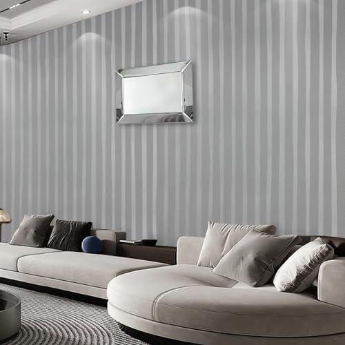 Trafagala Grey Wallpaper Boys Bedroom Wallpaper 3D Silver Glitter Embossed Textured Striped for Teenager Adults Rooms Hallway Living Rooms Lounge TV Background Kitchen