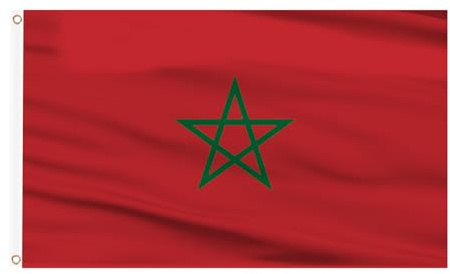 AhfuLife Bandera de Marruecos de 150cm x 90 cm, 1 Pieza de Banderas Marroquíes de Colores Brillantes con Ojales de Latón, Bandera Decorativa de Marruecos para la Copa del Mundo, Día Nacional, Fiestas