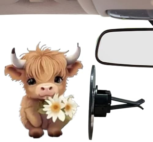Déshumidificateur d'air de voiture à clips - Clip de ventilation - 2D - En forme de bœuf des Highlands - Pour Au véhicule, monospace et SUV