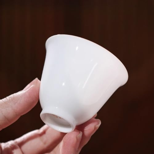 LEEDJUINE Tazza da tè in ceramica in stile cinese, 65 ml, 2,4 once, set da tè Kungfu Porcellana bianca