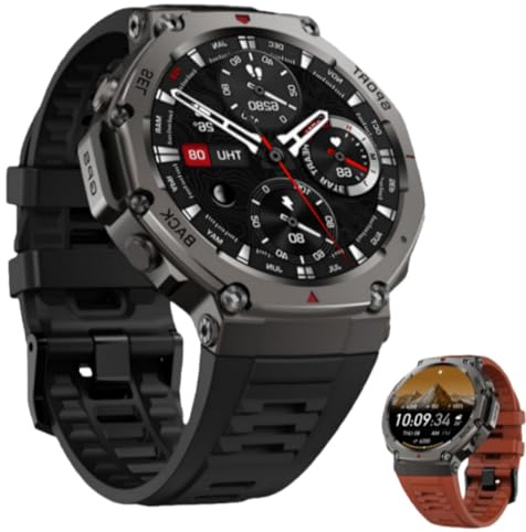 Neksong Mivrass GPS Sports Smartwatch Montre Connectée Affichage Clair Navigation Fluide Et Confortable pour Toutes Vos Activités (Noir)