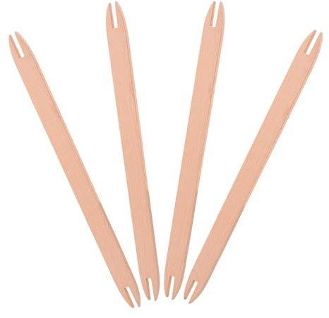 Didiseaon 4pcs Navettes de Tissage en Bois Beige pour Machine à Tisser, Outil Portable Fonctionnement Fluide, pour Tapisserie et Loisirs Créatifs