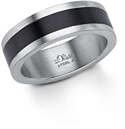s.Oliver Ring für Herren, Edelstahl IP schwarz, Größe: 64/20