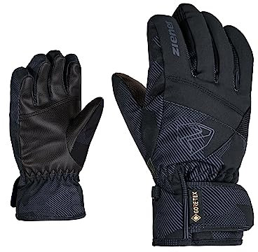 Ziener Kinder LEIF GTX Junior Ski-Handschuhe/Wintersport | Wasserdicht, Atmungsaktiv, Black.Gray Ink camo, 7