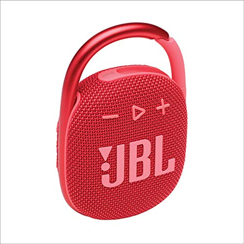 JBL Clip 4 Bluetooth Portable Speaker with Integrated Carabiner, Waterproof and Dustproof, Red