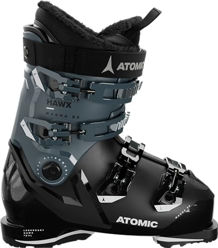 ATOMIC Hawx Magna 85W GW Skischuhe - Größe 26/26.5 - Alpin-Skischuh für Damen in Black/Storm/Ivory - 102mm breite Passform - Stabile Prolite Konstruktion - Memory Fit für präzisen Sitz
