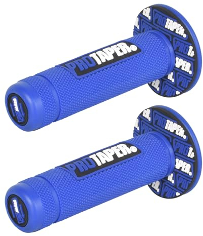 1 Pair Rubber Handlebar Protaper for Motorcycle, 22mm/24mm Motorcycle Handlebar Grips for Motorcycles Handlebar Cross, Pitbike, Enduro, Non-Slip and Durable (Blue)