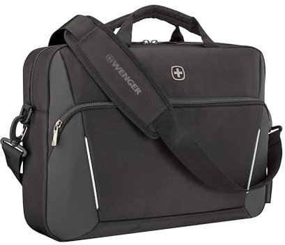 WENGER XE Brief 17 Laptop-Tasche zum Umhängen, Notebook bis 17 Zoll, Tabletfach, Aktentasche, Organizer, 25 l, Damen Herren, Büro Business-Reisen Uni, Schwarz, 653301