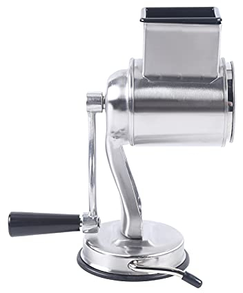 Juego de rallador de tambor de aluminio, cortador de verduras manual de acero inoxidable, rallador de verduras, rallador de patatas, rallador de queso con manivela y 5 tambores, para verduras,