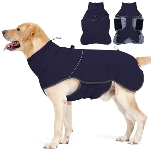 Dotoner Waterproof Winter Coat - Warm Fleece Lined Windproof Jacket With Reflective Snowsuit, Harness D-Ring - Outdoor Outfit Vest for Small Medium Large Dogs