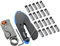 eSynic F-Type Kompressions Crimpzange + Abisolierzange + 20x schwarze Crimpverbinder – Verbesserte Version für RG59/RG6 Kabel, Mit Hochwertigerer Handhabung und Ergonomie
