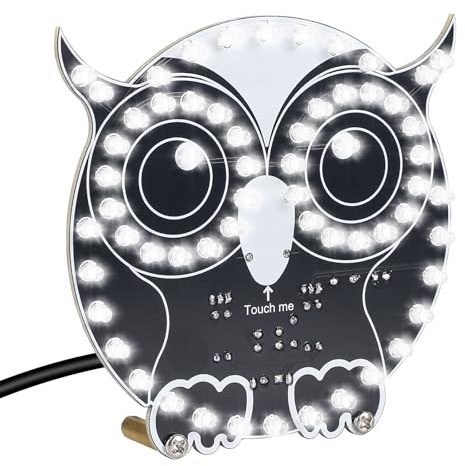DONGKER Kit de soudure Lampe LED en forme de Hibou, Kit électroniques DIY pour débutants, Kit de lampe LED avec commande tactile, Projet de soudure DIY d'exercices