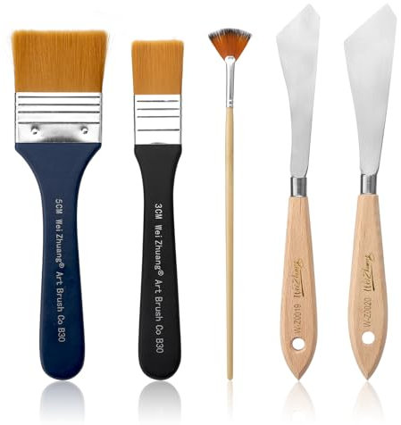 Spatole da pittura per acrilico e olio pennelli piatti in nylon pennelli Pennelli per Dipingere Pennelli a Ventaglio Nylon Pennelli Pittura per pittura acrilica acquerello pennelli professionali