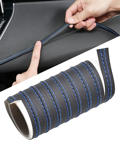 Flaconi Tiras Decorativas para el Coche,Coche Decorar Accesorios,Accesorios de Decoración Interior de Automóvil,Adecuado para el Tablero de Automóviles,Puertas,Espejos,Ventanas (Azul)