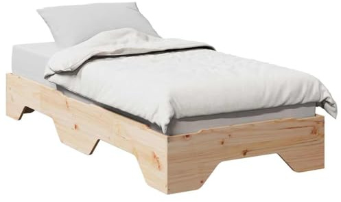 KTHLBRH Estructura de cama familiar, cama doble para dormitorio, muebles de madera maciza, sin colchón, apilable, 75 x 190 cm