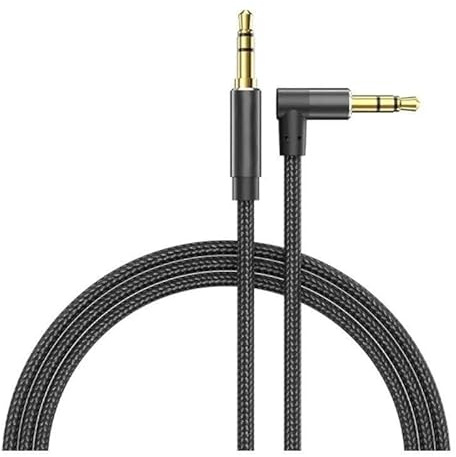Watio Wave Cable audio estereo - cable acodado jack 3.5mm macho a jack 3.5mm macho, 2 m de longitud, color negro, ideal para conexiones de audio*